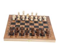 Leftwei Juego de Mesa de Ajedrez de Madera Plegable Multifuncional 3 en 1, Juego de Damas y Backgammon Portátil con Diseño de Almacenamiento, Ideal para Niños, Adultos, Viajes, Regalos Escolares