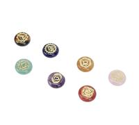 Leftwei Juego de Piedras de Runas para Principiantes, Piedras de Runas para Principiantes, Cristal Grabado con Patrones Dorados para Yoga, Meditación, Adivinación y Decoración del Hogar, 7 Uds.