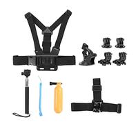 Leftwei Kit de Accesorios para Cámara Deportiva Universal 6 en 1 para | Soportes deportivos multifuncionales, correa ajustable para la cabeza, soporte para el pecho, ventosa, Compatible con
