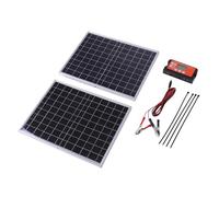 Leftwei Kit de Panel Solar, Módulo Fotovoltaico de 30 W, Panel Solar con Marco de Aleación de Aluminio con Suministro de Cable de Conexión del Controlador, Ideal para Fuera de la Red