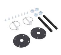 Leftwei Kit de Pasadores de capó de Aleación de Aluminio, Anodizado Negro, Tamaño de Rosca de 1/2 Pulgada con Giro, Ideal para Muscle Car Drag Race Truck Sedan