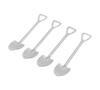Leftwei Lindo Juego de Cucharas de Pala de Acero Inoxidable, Cuchara de Postre Reutilizable de 4 Piezas para Helado, Pastel, Fruta y café, Mini Cuchara Duradera con Diseño de Pala único, Ideal para