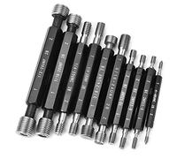 Leftwei Medidor Tapón Rosca 10 Piezas Herramienta Manual de Medición de Tope de Doble Extremo de Alta Precisión Utilizada para Detectar el Diámetro Paso (Rosca métrica/imperial) (Hilo del Reino Unido)