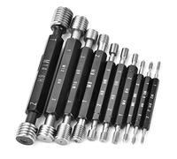 Leftwei Medidor Tapón Rosca 10 Piezas Herramienta Manual de Medición de Tope de Doble Extremo de Alta Precisión Utilizada para Detectar el Diámetro Paso (Rosca métrica/imperial) (métrica)