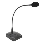Leftwei Micrófono con Cable, Micrófono de Condensador de Voz con Cable Montado en Mesa de Escritorio con Cuello de Cisne, de Podio con Interruptor de Base, Ideal para Conferencias, Grabaciones,