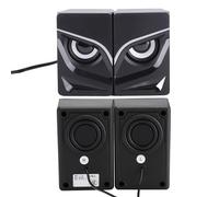 Leftwei Mini Altavoz Estéreo para Computadora USB 2.1, Altavoz con Luz LED Azul Frío, de Potencia de Salida de 3 W con Mejora de Graves, Ideal para PC, Computadora Portátil, Teléfono Móvil