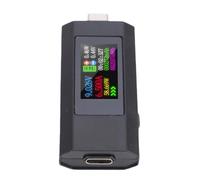 Leftwei Probador de Corriente de Voltaje USB C, Medidor de Potencia con Pantalla a Color con Monitoreo en Tiempo Real, Multímetro de Rango 0-6.5A para Dispositivos de Carga Tipo C (BLACK)