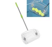 Leftwei Rodillo Recolector Pelotas Tenis Nueces, Recolector de Rodamiento Rápido, Acero Inoxidable, Multifunción, Altura Ajustable, Jaula Grande Frutas Herramienta Jardín (L)
