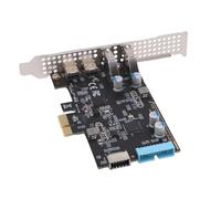 Leftwei Tarjeta de Expansión PCI Express USB 3.0 de 4 Puertos, Tarjeta PCIE USB C de 5 Gbps con 2 Puertos Tipo C y 2 USB3.0, Puerto IDC Tipo E de 19 Pines, Ideal para Panel Frontal de PC de Escritorio