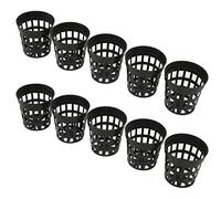 Leftwei Vasos de Red Acuática, Cestas de Plástico Duraderas para Suministros de Cultivo Hidropónico, Peceras y Jardines Pequeños, Negro, Paquete de 10 (Tamaño Grande 3,8x7,8 cm)