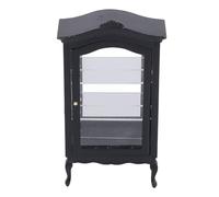 Leftwei Vitrina de Casa de Muñecas a Escala 1:12, Escaparate de Muebles en Miniatura de Primera Calidad para Casa de Muñecas, Accesorio de Madera Negro, 15,3x9,5x4cm