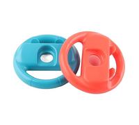 Leftwei Volante para Interruptor, Controlador de Volante de Carreras Portátil para Niños y Adultos, Material ABS Ligero, 2 Unidades (rojo azul)