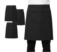 LEFUNDA® 3 Delantal de cocina impermeable con 2 bolsillos y correas largas ajustables para barbacoa, ideal para, hombres, mujeres, cocina, restaurante,cafetería.