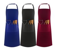LEFUNDA® 3 Delantal de cocina impermeable con 3 bolsillos y correas largas ajustables para barbacoa, ideal para, hombres, mujeres, cocina, restaurante,cafetería.(3 delantales - Negro, Rojo y Azul)