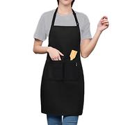 LEFUNDA® Delantal de Cocina Impermeable Con 3 Bolsillos Ajustable, Barbacoa Con Correas Largas Para Hombres y Mujeres, Cocinar, Restaurante, Café, Hornear