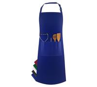 LEFUNDA® Delantal de cocina impermeable con 3 bolsillos y correas largas ajustables para barbacoa, ideal para hombres, mujeres, cocina, restaurante, cafetería - Azul