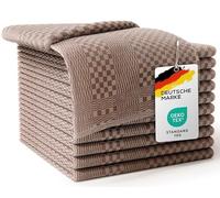 LEFUNDA® Juego de 10 Paños de Cocina con diseño a Cuadros 100% Algodón, 220 gsm, Suaves y Superabsorbentes, 50x70cm (Marrón, 10)