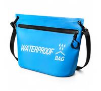 LEFZUR Bolsa Impermeable 4L con Correa Ajustable Hombro, Dry Bag Ligera PVC Resistente Cierre Hermético IPX4, para Playa, Camping, Natación, Kayak y Aire Libre, Protege del Agua, Azul