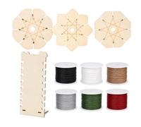 LEFZUR Kit Kumihimo con 4 Discos de Trenzado de Madera y 6 Rollos de Cordón Nylon 0,8mm 10m, para Hacer Pulseras de la Amistad, Joyería, Macramé y Manualidades, Kit Pulseras DIY