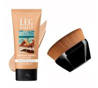 Leg and Body Scar Cover up, Leg and Body Scar Cover up Makeup for Varicose Veins Black Skin with Large Makeup Brush (#2 Medium Golw, 3.38 FL OZ)