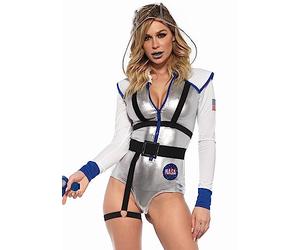 Leg Avenue 3 piezas Galaxy Girl, Disfraz, Incluye Mono Delantero con Cremallera Lame para Mujer, Multicolor, XXS