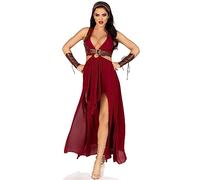 Leg Avenue 4PCWarrior Doncella,vestido,manguitos del brazo,arnés del hombro,headpiece