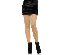 LEG AVENUE 7130 - Medias de lúrex, talla única, doradas
