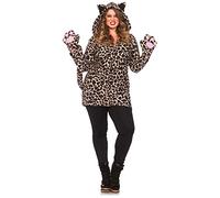 Leg Avenue 85313X - Leopard Cozy Damenkostüm, tamaño 1X-2X EUR 44-46, leopardo