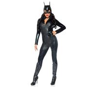 Leg Avenue 85554-00101 Captivating Crime Fighter Costume, Black Película Mujer, liso, color negro, Small (EUR34-36) (85554 00101-001-S)