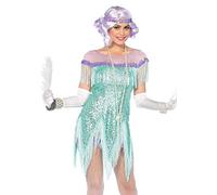Leg Avenue 85568 Aqua Roaring 20s Foxtrot Flirt Fancy disfraz Set (tamaño mediano/UK 10 - 12, 2 piezas)