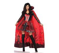 Leg Avenue 85582 negro/rojo Deluxe Vampire Temptress Fancy Dress Disfraz Set (Large/UK 14 - 16, 2 piezas)