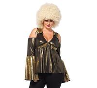 Leg Avenue 85596 X negro/oro disco diva disfraz (1 x -large-2 X -Large/UK 18 - 22, 2 piezas)