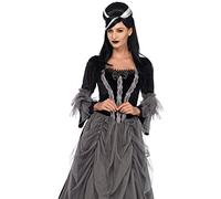 Leg Avenue 85635 terciopelo y satén estilo victoriano, Ball vestido, mujer Carnaval Disfraz, S, Negro/Gris