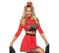 LEG AVENUE- Varsity Cheerleader Babe Porristas Gastos, Color Rojo, Extra-Small (86895 00325)