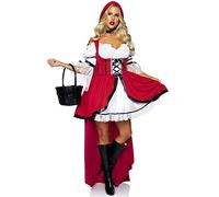 Leg Avenue-86905 Caperucita Roja Disfraces para Adulto, Color Rojo, Blanco, S-M (86905 09605)
