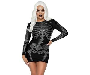 LEG AVENUE 86928-00102 Spandex Rhinestone Skeleton Dress, Medium, Black Gastos, Color Negro, (86928 00102)
