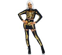 Leg Avenue 87061 Disfraz de esqueleto dorado para mujer Mujer