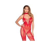 Leg avenue - 89336 bodystocking sin entrepierna rojo - talla Ãºnica