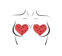 Leg Avenue Amore Pegatinas para pezones en forma de corazón con diamantes de imitación Red One Size