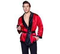 Leg Avenue- Bachelor Cigarette Smoke Jacket and Pipe Costume Celebrity Hombre, sólido, Color burdeos y negro, Talla Única (8311822141)