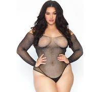 LEG AVENUE Body De Red Larga Con Brillantes - Lencería Elegante Para Un Toque De Seducción