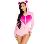 LEG AVENUE Body Osito Terciopelo Rosa M - Mono Cómodo Para Celebraciones Acogedoras