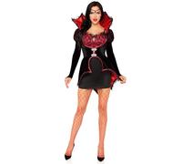 Leg Avenue Bombshell Vampiresa Vestido y Chaqueta - Talla S - Negro y Rojo