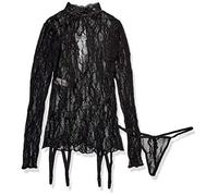 Leg Avenue Camiseta De Encaje Floral Con Liguero Y G-String 120 gr