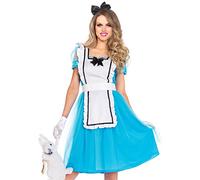 Leg Avenue- Classic Alice Costume Alicia Mujer, Color azul, blanco, Small (EUR34-36) (8537401059)