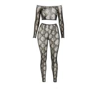 Leg Avenue Conjunto de Lencería Top Corto y Medias sin Braguita - Talla Única - Negro