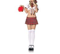 Leg Avenue Conjunto Disfraz Escolar 4 Piezas Niña Blanca-Roja-Verde