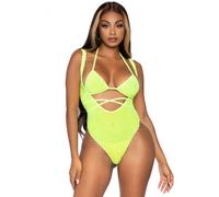 Leg Avenue Conjunto top bikini y body con tiras - Talla única