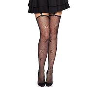 Leg Avenue Daisy dot fishnet stockings, Talla Única(Negro)