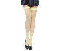 Leg Avenue, de la Mujer Mallas Máximos de Muslo, un tamaño, verde de neón